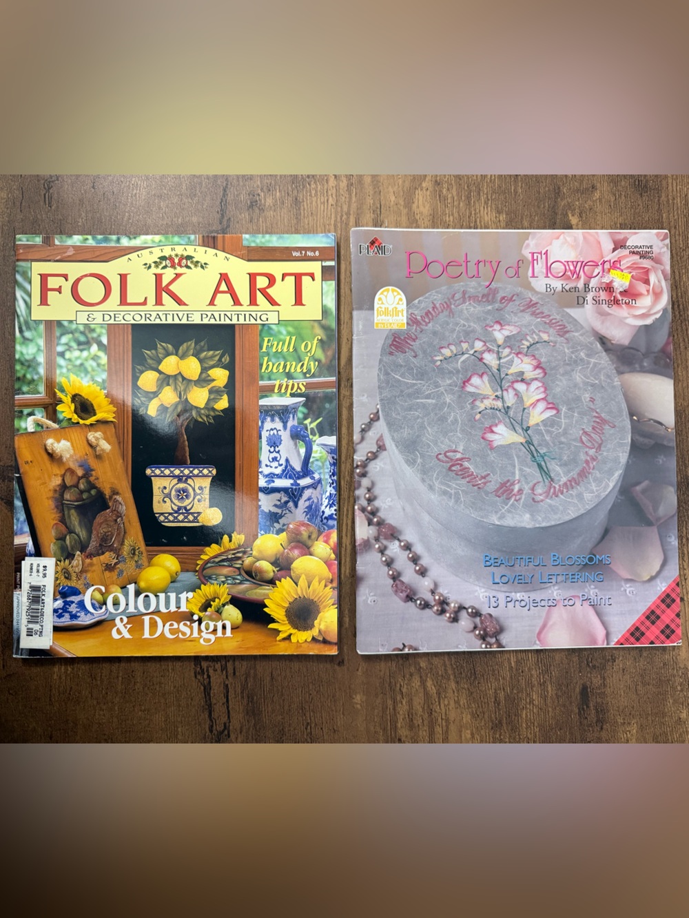 Vintage Set of Painting Books - PLAID Poetry of Flowers, Folk Art & Decorative